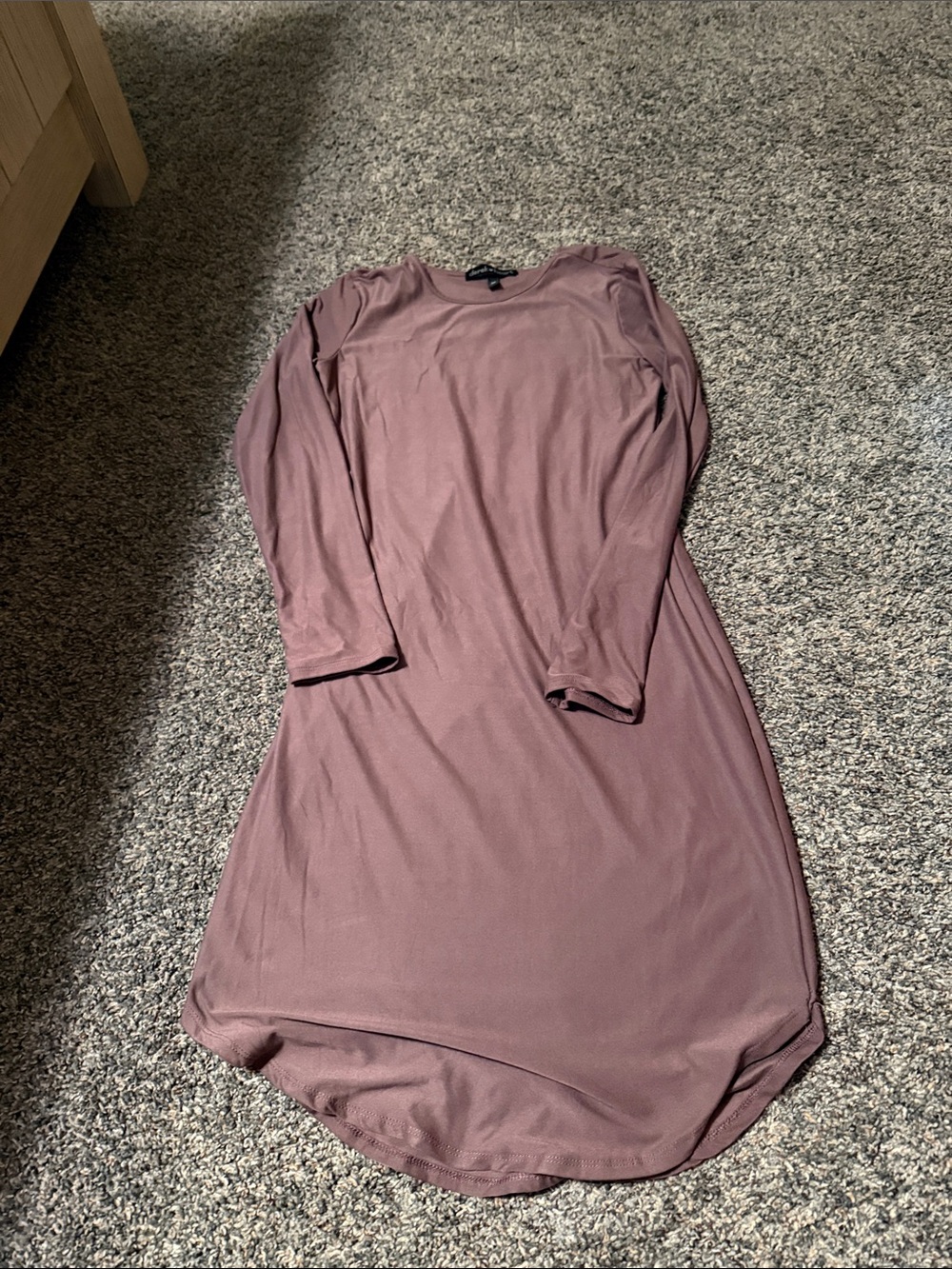 Derek Heart Dusty Mauve Long Sleeve Midi Body Con Dress